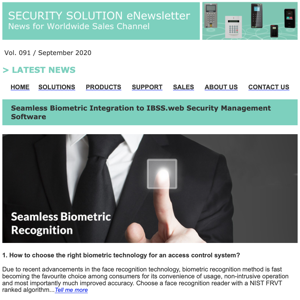 Seamless Biometric Integration to IBSS.web Security Management Software