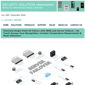 Eliminate Single-Point-Of-Failure with IBSS.web Server Failover | No Touch Access: Face Recognition, includes Temperature Measurement | Mask Detection & Face Recognition Readers