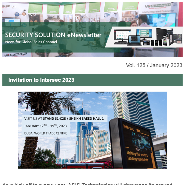 Invitation to Intersec 2023
