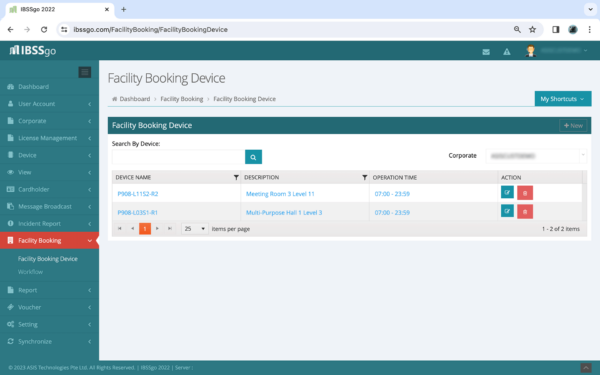 Facility Booking
